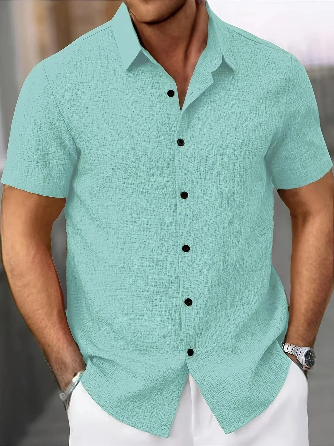 Smart Casual Urlaubshemd Herren, atmungsaktiv & perfekt für heiße Tage.