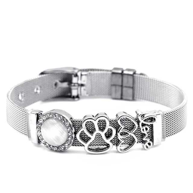 Damenschmuck: Zweifarbiges Mesh-Armband in Gold-Silber-Optik mit Glanz.