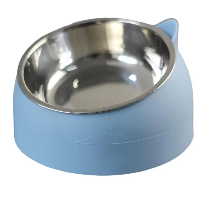 Design-Katzenfutterschale erhöht, rostfreier Edelstahl, ideal für Katzen jeden Alters, fördert gesunde Fütterung.