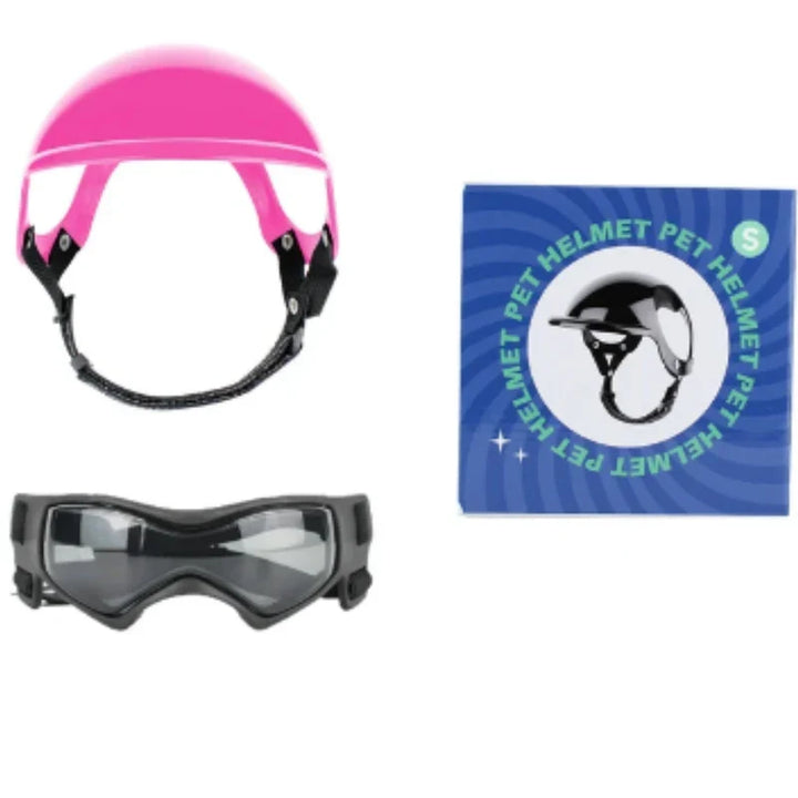 Cooler Hundehelm mit UV-Schutz-Brille für sichere und glückliche Abenteuer. Tierbedarf für Hundeliebe.