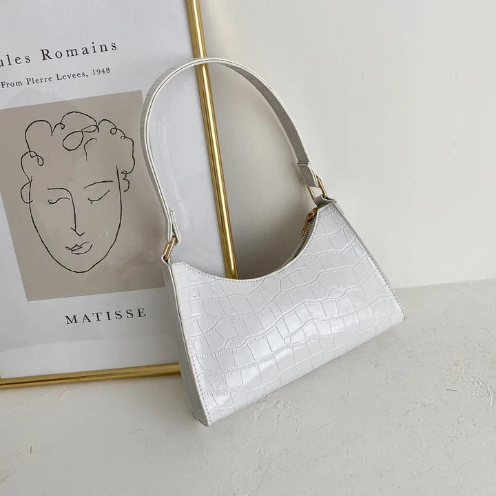 Farbenfrohe Retro Handtasche für Damen in Gelb, ein stylischer Blickfang für Frühling & Sommer.