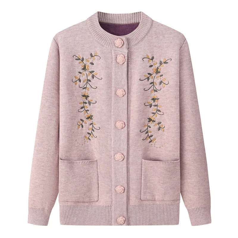 Vielseitiger Damen Strickcardigan Übergröße, elegant mit Vintage-Muster für Freizeit.