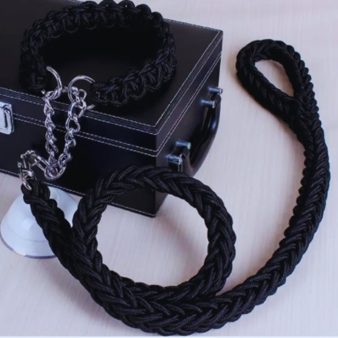 Robuste Hundeführleine aus reißfestem Nylon, langlebig für Training und Spaziergänge mit Hunden.