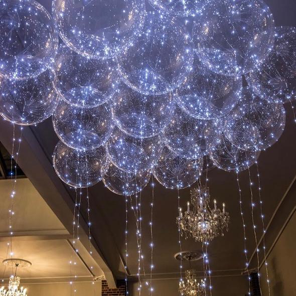 Stimmungsvolle LED Ballon Lichterkette als festliche Dekoration für Geburtstag, Hochzeit & Partys.