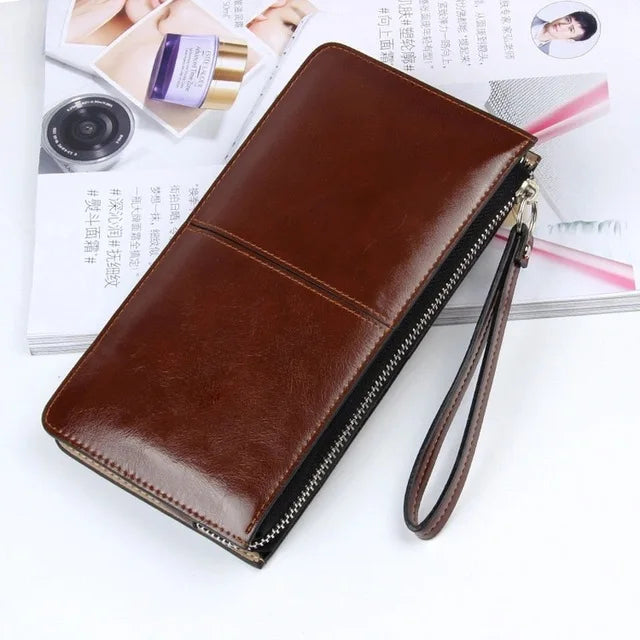 Praktisches Vintage-Design: Damen-Clutch mit Reißverschluss, sichere Aufbewahrung für Karten und Geld.