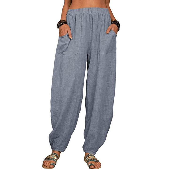 Vielseitige Damen Haremshose mit Gummibund, eine bequeme Alltags- & Freizeithose für Damen.