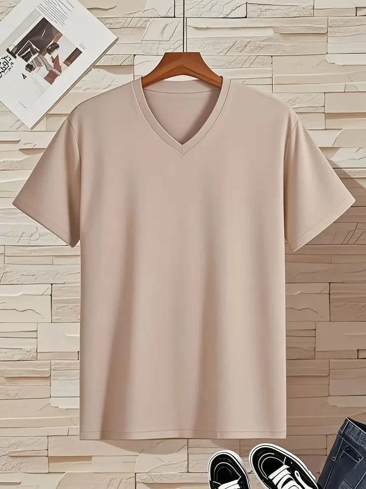 Hochwertiges Herren V-Ausschnitt Slim Fit T-Shirt Kurzarm, langlebig & komfortabel.