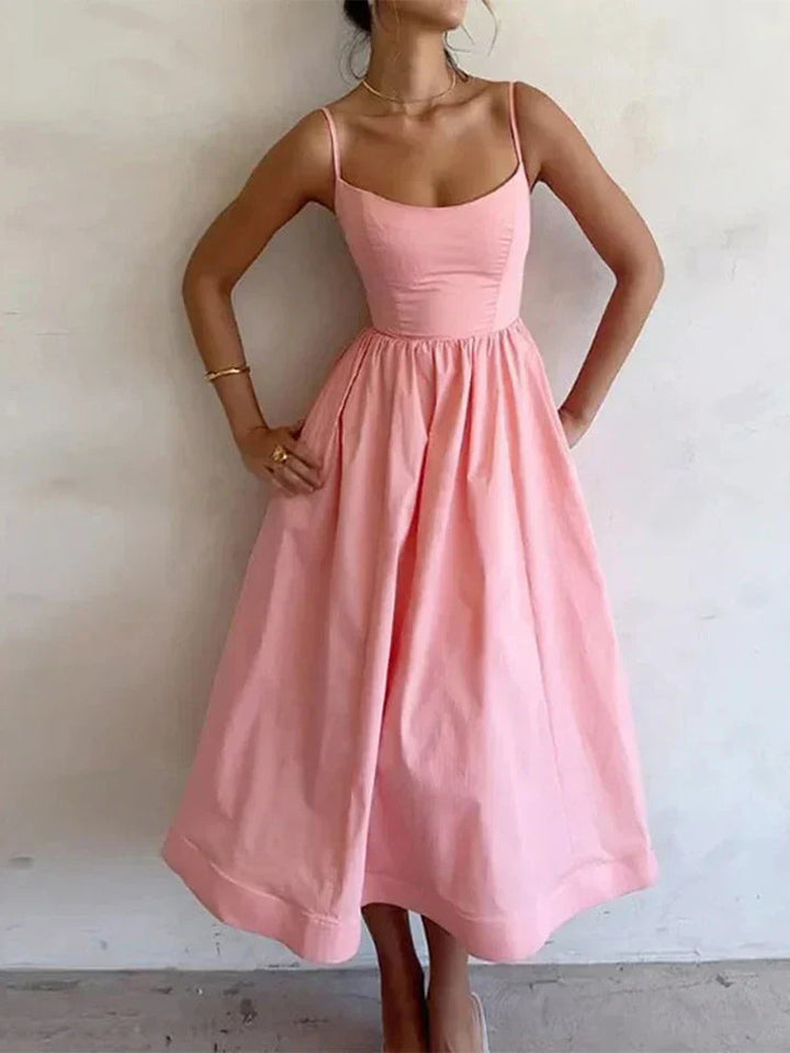 Elegantes, tailliertes Damen A-Linien Kleid im Vintage-Stil für festliche Anlässe und Partys, ärmellos.