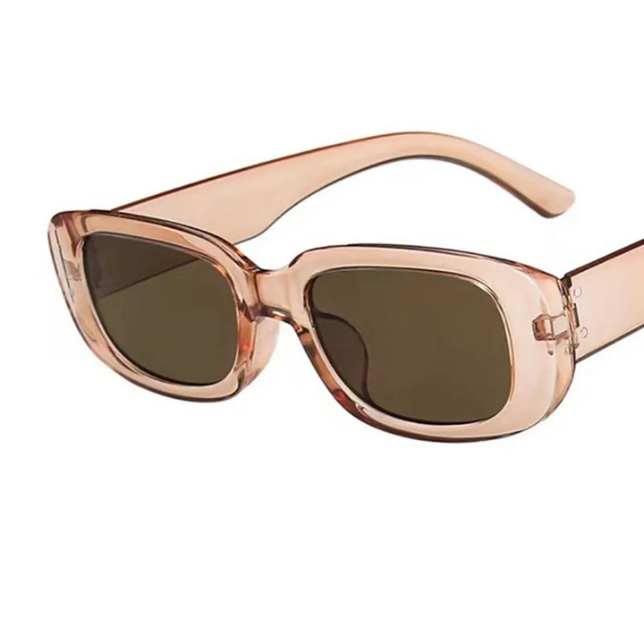 Elegante rechteckige Retro Sonnenbrille; Unisex, zeitloses Modeaccessoire.
