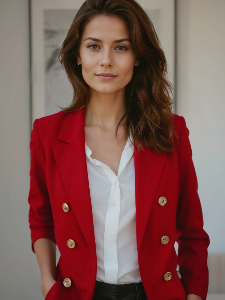 Hochwertiger Damen Blazer in klassischem Design, vielseitig kombinierbar für Business & Freizeit Mode.