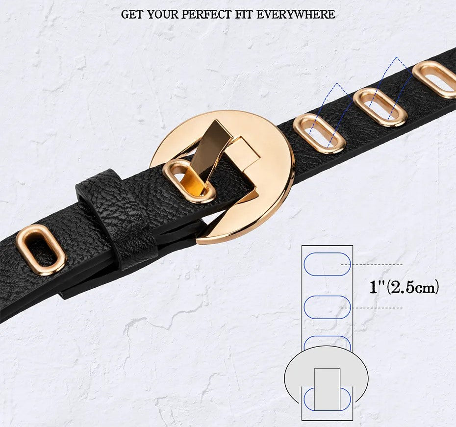 Cooler Unisex Gürtel für Grunge- und Punk-Mode, mit goldener Schnalle, ein Must-have Accessoire.