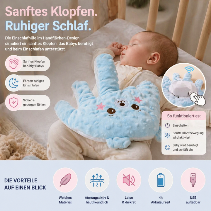 Baby Schlafhilfe: Sanfte Klopffunktion beruhigt Neugeborene & Kleinkinder für tiefen, selbstständigen Babyschlaf.
