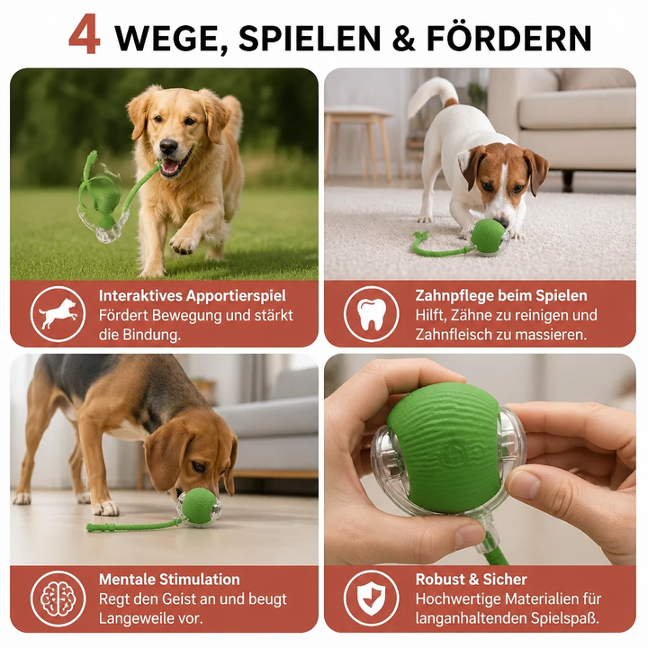 Bewegungs- & Intelligenzspielzeug: Interaktiver Hundeball mit Schwanz. Fördert Aktivität deines Haustiers & Spielspaß.