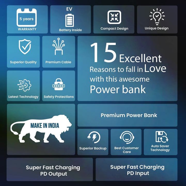 Schlanke, kompakte 5000 mAh Mini Powerbank, perfekt als mobiles Smartphone Zubehör.