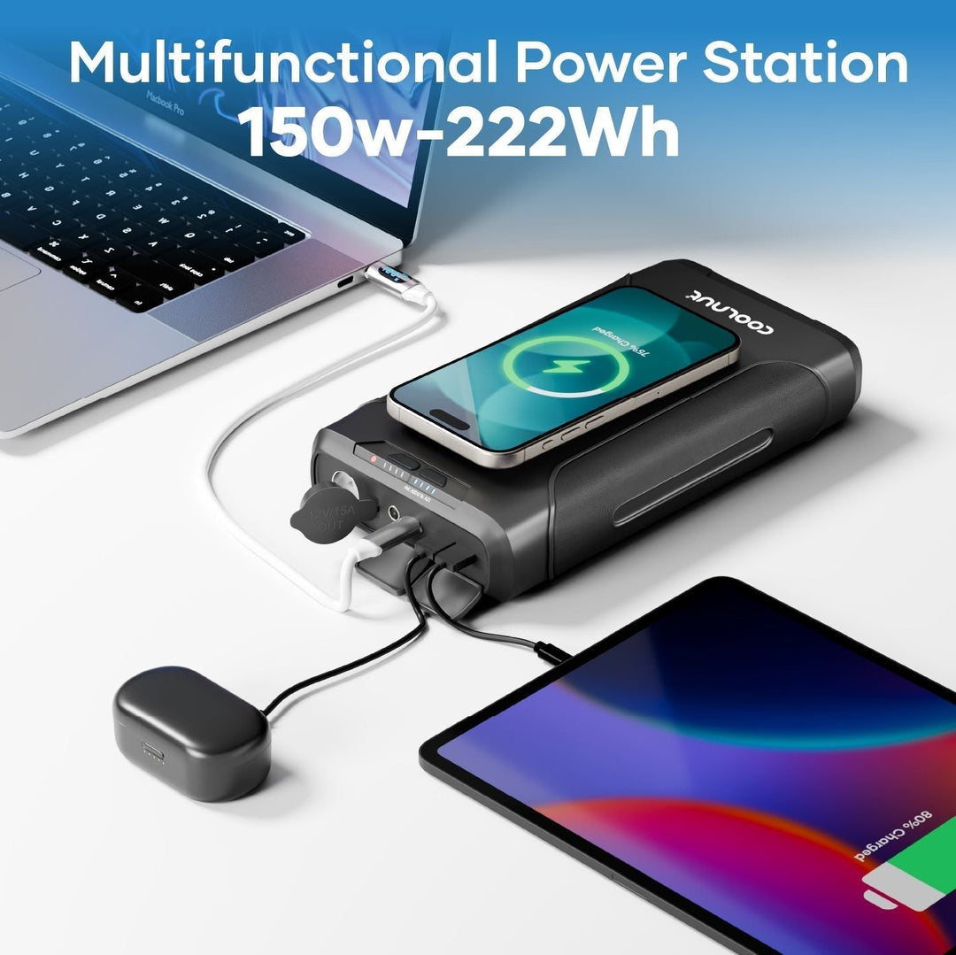 Robuste Powerstation 222 Wh, zuverlässige Stromversorgung für Notfälle & Outdoor.