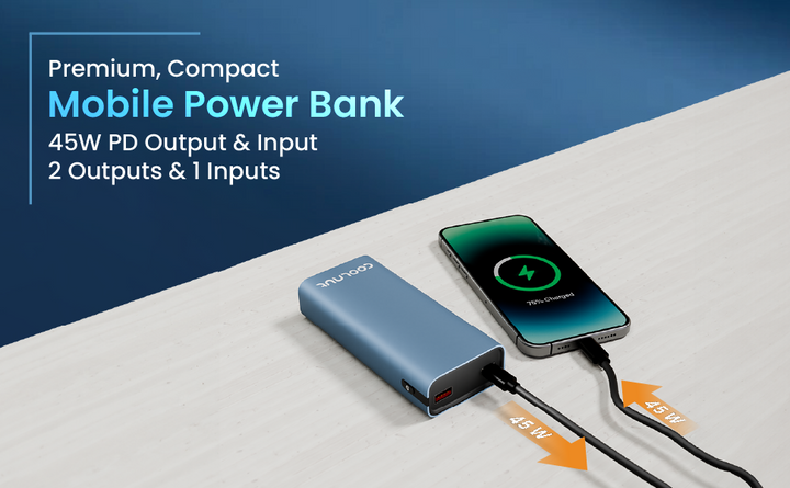 Robuste Powerbank 10.000 mAh für Handy und Tablet, ideales Elektronikzubehör auf Reisen.