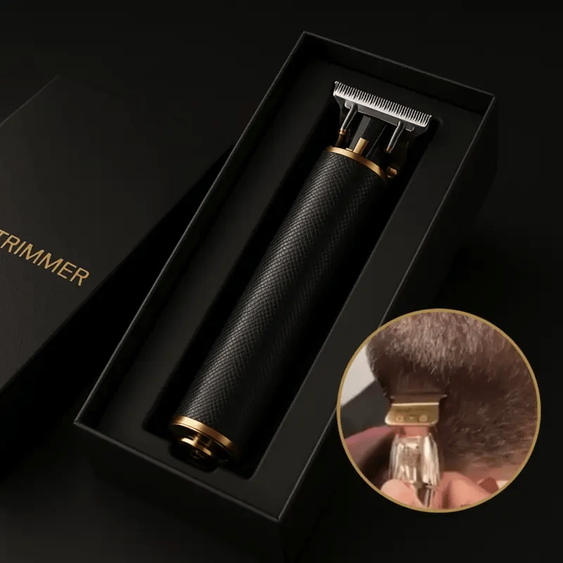 Elektro-Barttrimmer für Herren mit T-Blade, ideal für präzises Styling und detaillierte Haarkonturen.