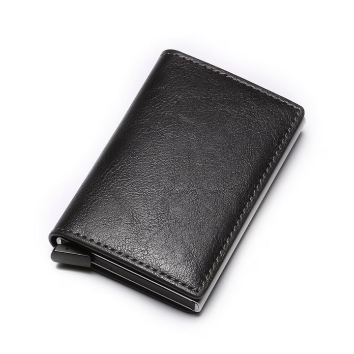 Elegantes Aluminium Portemonnaie für Herren, bietet RFID-Sicherheit und hält Karten fest.