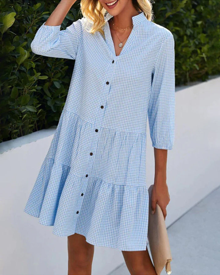 Damen Polokleid mit Bauchbedeckung, kurzärmlig & bequem für Freizeit und stilvollen Alltag.