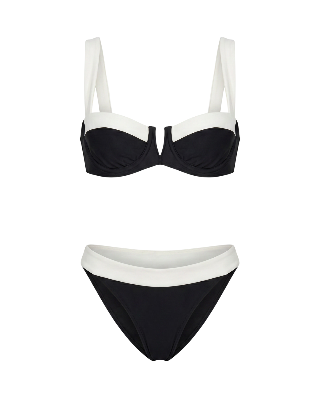 Damen Colorblock Bikini mit verstellbaren Trägern für perfekten Sitz. Ideal für Strand, Pool & Urlaub.