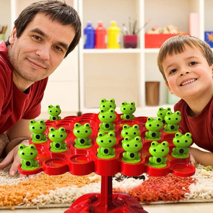 Frosch Baum Gleichgewichtsspiel für Kinder, pädagogisches Lernspielzeug zur Förderung von Motorik & Geschicklichkeit.
