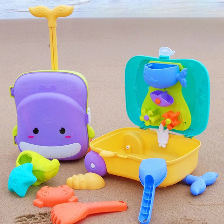 SandTrolley: All-in-One Strandspielzeug-Trolley für Kinder mit Sandspielzeug-Set für den Strand.