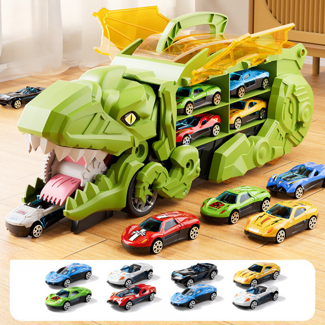 Interaktiver Dinosaurier Truck mit Auto-Transformation, LED-Lichtern. Stundenlanger Spielspaß für abenteuerlustige Jungen.