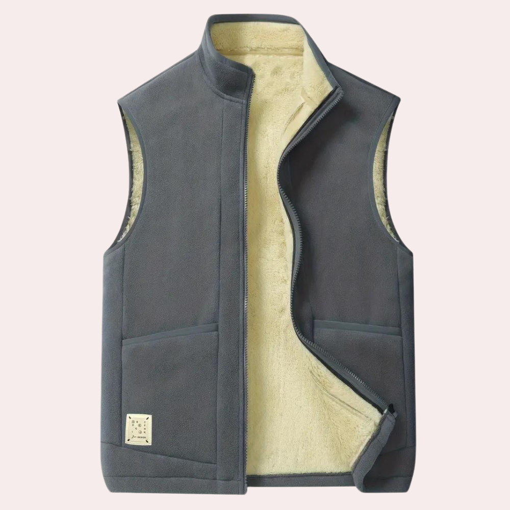 Bequeme Herren Funktionsweste, winddicht und atmungsaktiv, mit durchgehendem Reißverschluss für Outdoor.