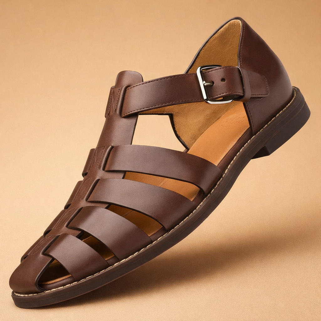 Atmungsaktive Herren Riemensandalen mit offenes Design. Bieten Komfort für den Sommer, Freizeit & Strand.