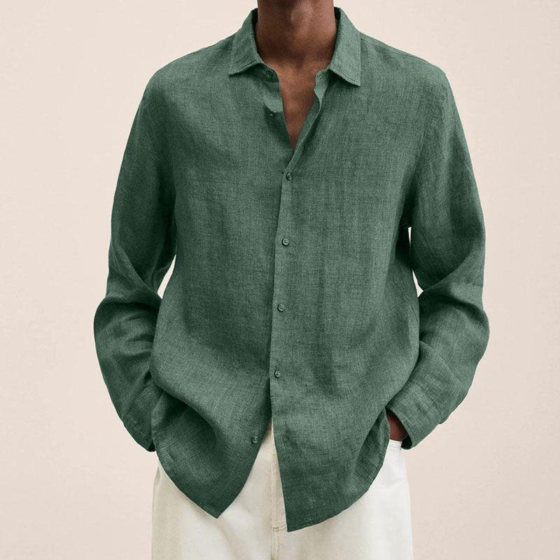 Herren Langarmhemd Finn mit hochgekrempelten Ärmeln, cooler Casual-Look für den Sommer.