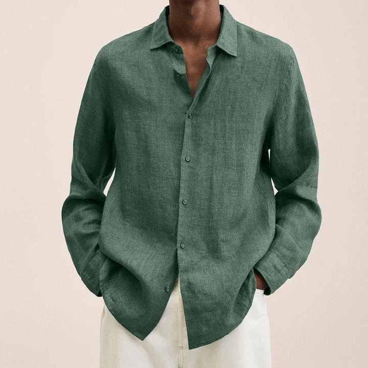 Herren Langarmhemd Finn mit hochgekrempelten Ärmeln, cooler Casual-Look für den Sommer.