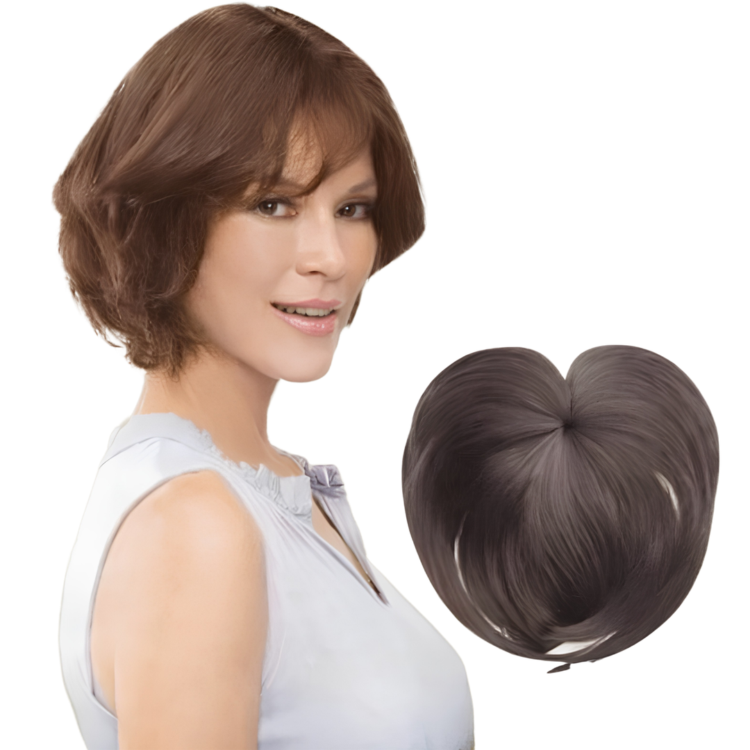 Clip-In Haar Topper für sofortiges Volumen und natürliche Fülle. Perfekt bei dünnem oder lichtem Haar.