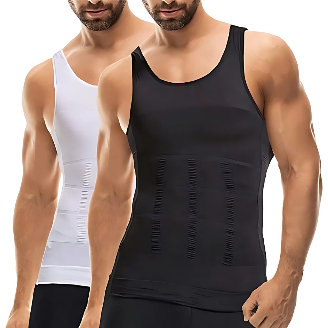 Herren Kompressionsunterhemd, figurformend & rückenstützend, ideal für Sport, Business & Alltag.