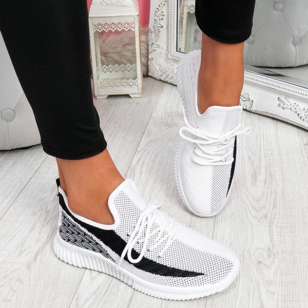 Bequeme Damen Keilschuhe: Atmungsaktive Sneaker mit Fußgewölbestütze für Alltag & Freizeit, leichte Dämpfung.
