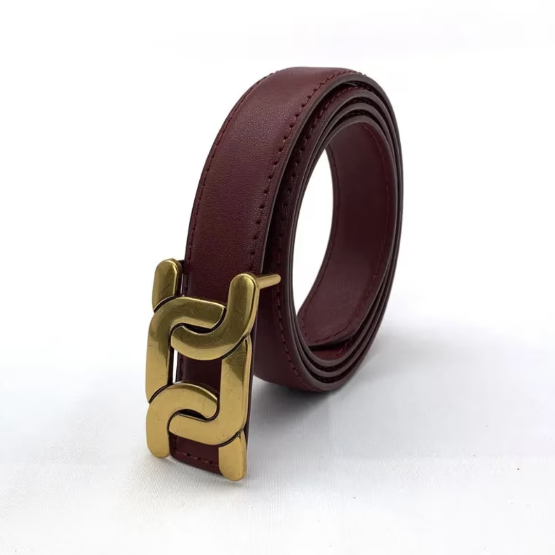 Eleganter schwarzer Unisex Gürtel mit minimalistischer goldener Schnalle. Perfekt für Business & Freizeit.