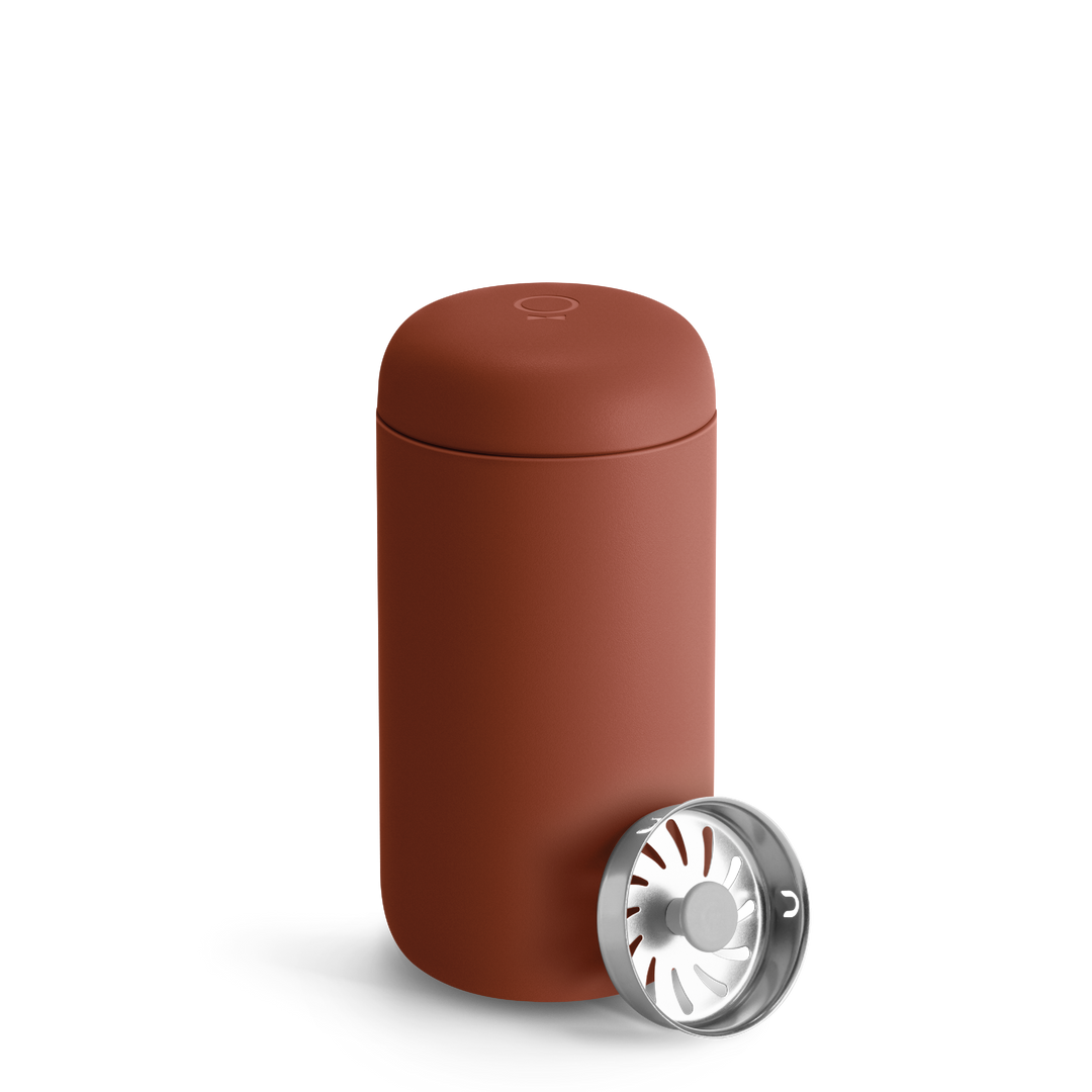 Praktischer To-Go-Becher (354ml) für Kaffee & Tee beim Pendeln, auslaufsicherer Edelstahl-Thermobecher.
