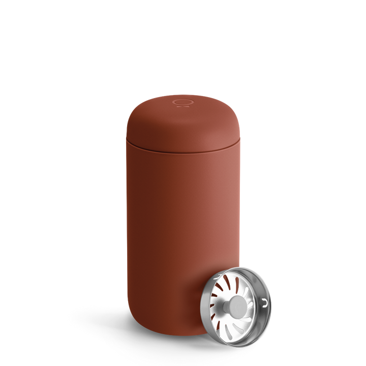 Praktischer To-Go-Becher (354ml) für Kaffee & Tee beim Pendeln, auslaufsicherer Edelstahl-Thermobecher.