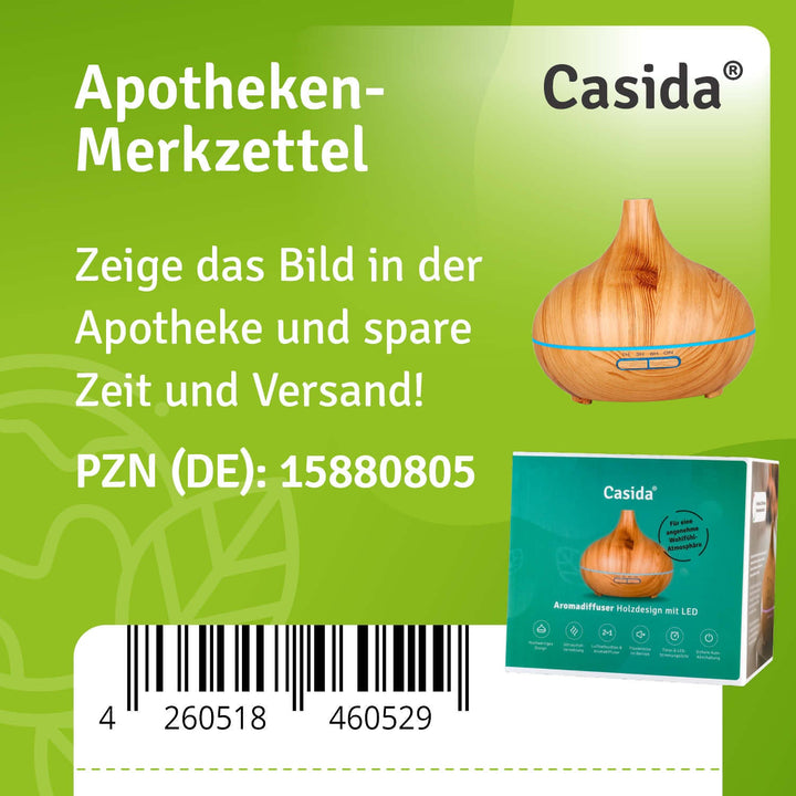 Hochwertiger Aromadiffusor in Holzoptik mit Ultraschall-Technologie. Für angenehmen Raumduft und Entspannung.