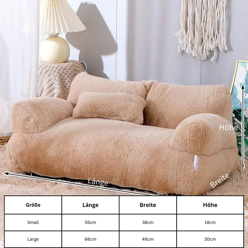 Komfortables Katzensofa in Braun, weicher Schlafplatz für ultimative Entspannung und Ruhe.