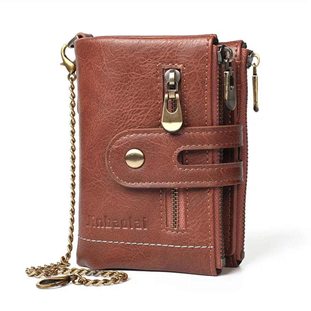 Stilvolle Herren Retro Brieftasche mit Kette, perfekte Geschenkidee für den Mann von Welt. Hochwertig.