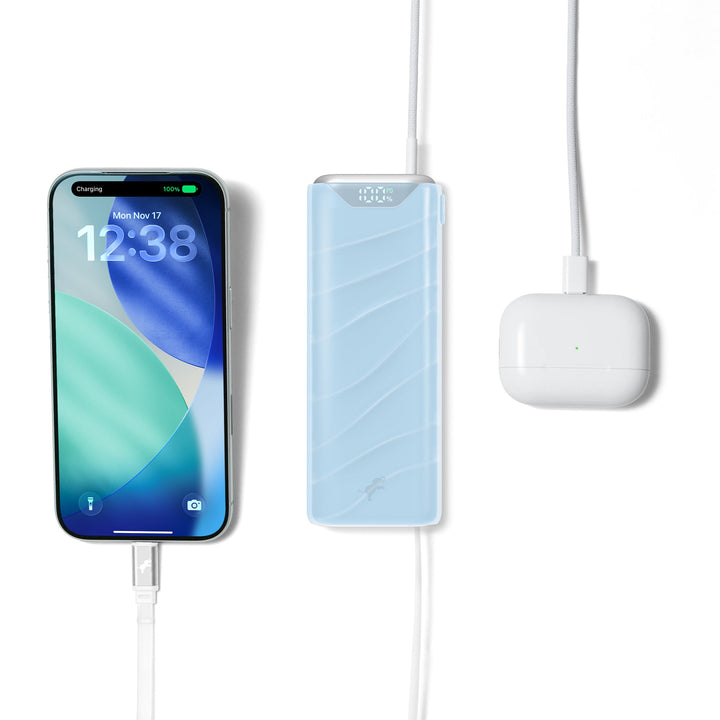 Praktische 10000 mAh Powerbank & USB-C Kabel-Kombination. Schnelles Aufladen für jedes Smartphone.