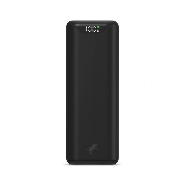 Praktisches Smartphone-Ladegerät: 10.000 mAh Powerbank mit festem USB-C Kabel, ideal für Reisen.