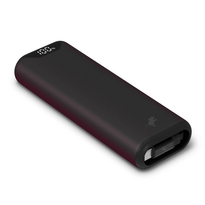 Kompakte Powerbank 10.000mAh mit integriertem USB-C Kabel, unverzichtbar für mobile Geräte.