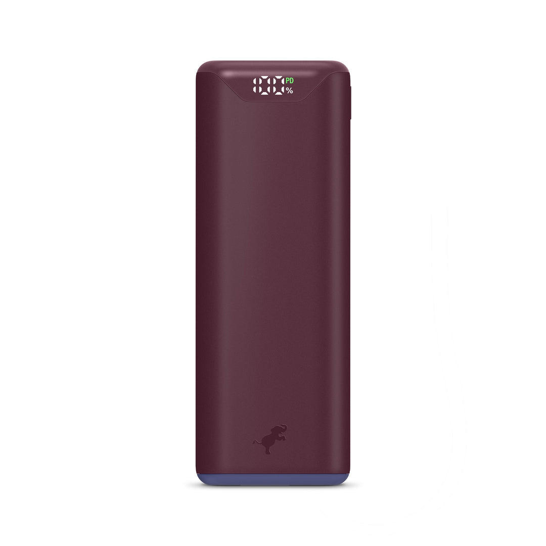 Nachhaltige, kompakte 10.000 mAh Powerbank mit integriertem USB-C Kabel für Smartphones.