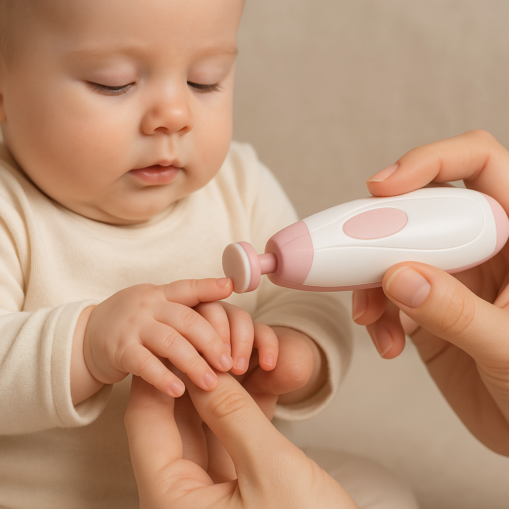 Sanfte elektrische Baby-Nagelfeile für sichere Nagelpflege von Neugeborenen, Säuglingen & Kleinkindern.