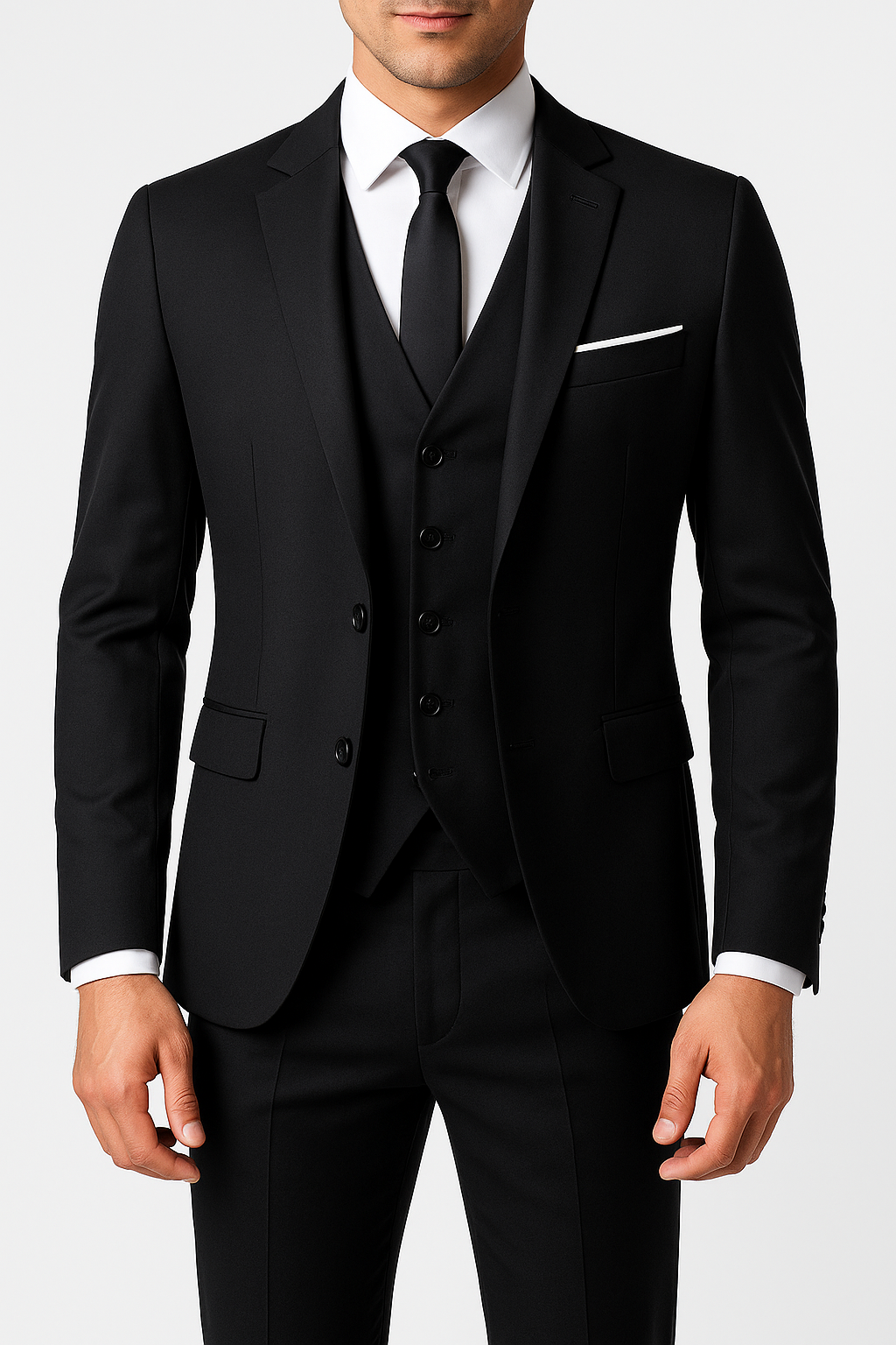 Eleganter Slim-Fit Dreiteiler Herrenanzug für Hochzeit & Bankett. Perfekte formelle Abendmode.