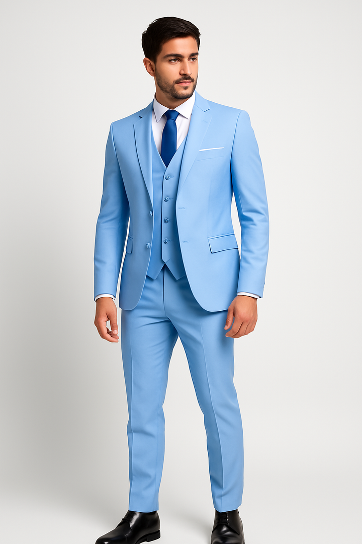 Vielseitiger Slim-Fit Herrenanzug, perfekt als Hochzeitsanzug oder Bankettanzug. Formelle Abendmode.