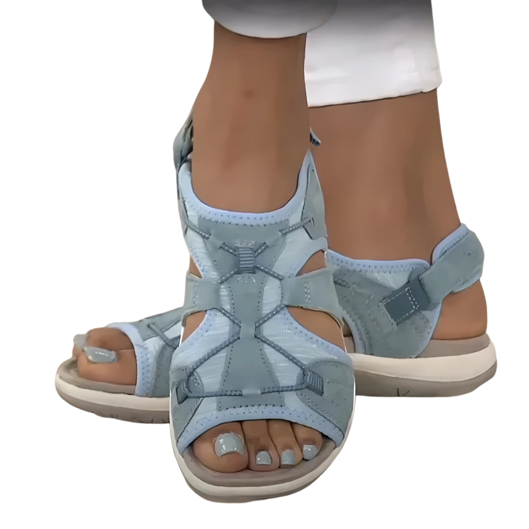 Bequeme Damen Sandalen mit offener Spitze für den Sommer; flexible Sohle für Freizeit & Outdoor.
