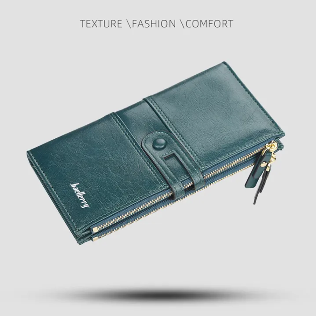 Perfektes Accessoire: Damen Wallet, lang, doppelter Reißverschluss, elegant & geräumig für alles Wichtige.