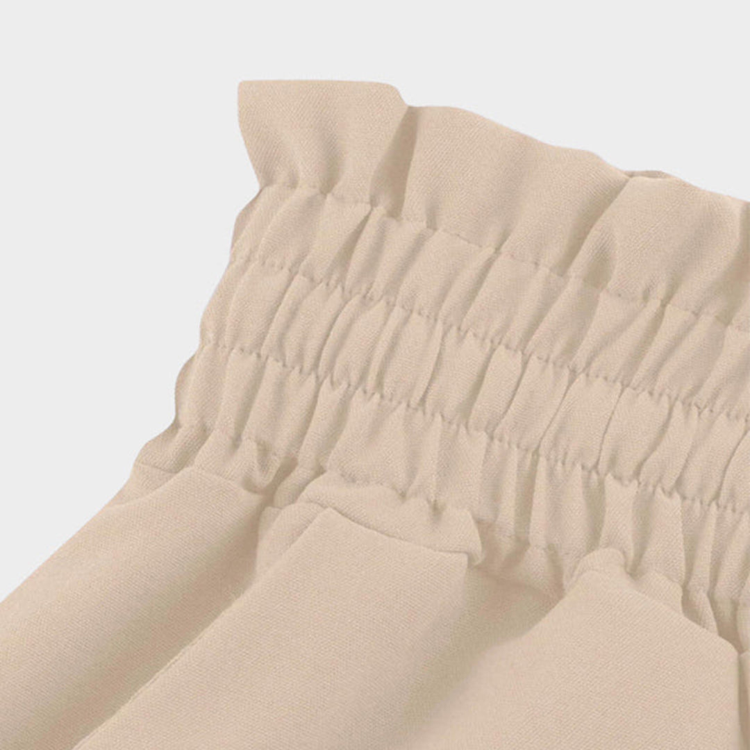 Modische Damen Wide Leg Hose, hohe Taille, elastischer Bund. Komfortable Damenhose, ideal für Sommer.